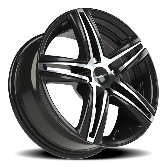 15X6.5 Vision 640 Nitrous Gloss Black Machined Face Wheel 4x100 ET38