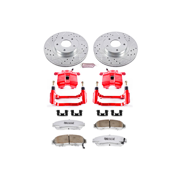 PowerStop Z26 Street Performance Ceramic Brake Pad, Drilled Slotted Rotor, and C