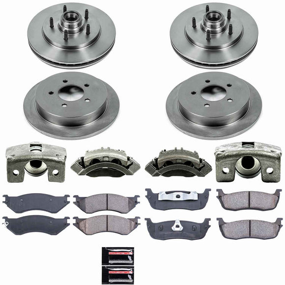 PowerStop OE Stock Replacement Low-Dust Ceramic Brake Pad, Rotor and Caliper Kit