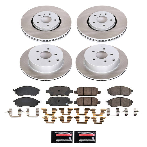 PowerStop Semi-Coated Rotor and Low-Dust Ceramic Brake Pad Kit