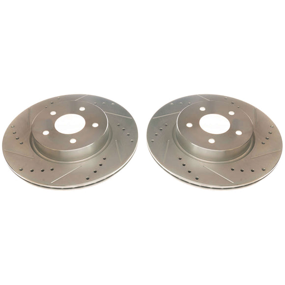 PowerStop Evolution Drilled Slotted Rotors Pair Rear For INFINITI QX50