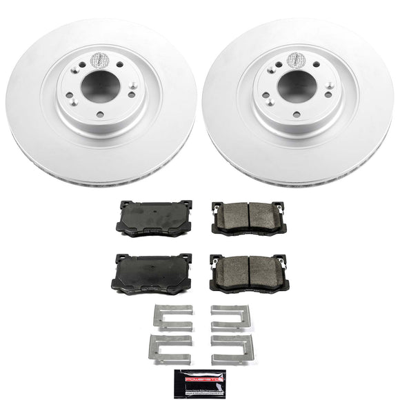 PowerStop Genuine Geomet Coated Rotor and Low-Dust Ceramic Brake Pad Kit