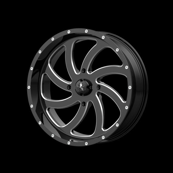 20X7 MSA Offroad Wheels Switch Gloss Black Milled Wheel/Rim 4x156 ET0