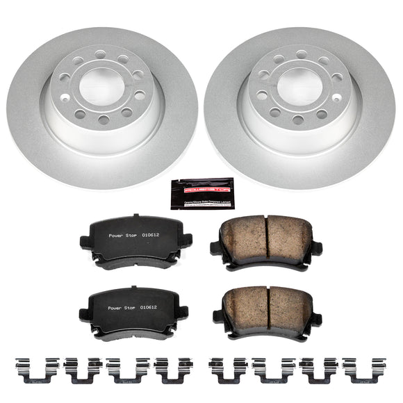 PowerStop Genuine Geomet Coated Rotor and Carbon-Fiber Ceramic Brake Pad Kit