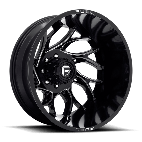 22x8.25 Fuel Off-Road D741 Runner Gloss Black Milled 8x200 ET-176 CB142 Wheel