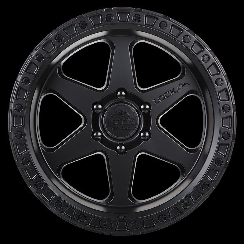 17x9 Lock Off-Road Olympus Matte Black Ring 6x135 ET-35 Wheel Rim