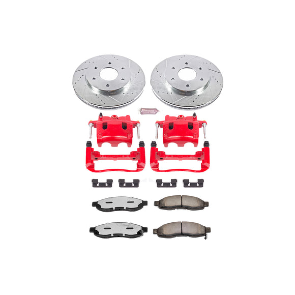 PowerStop Z36 Truck and SUV Ceramic Brake Pad, Drilled & Slotted Rotor, and Cali