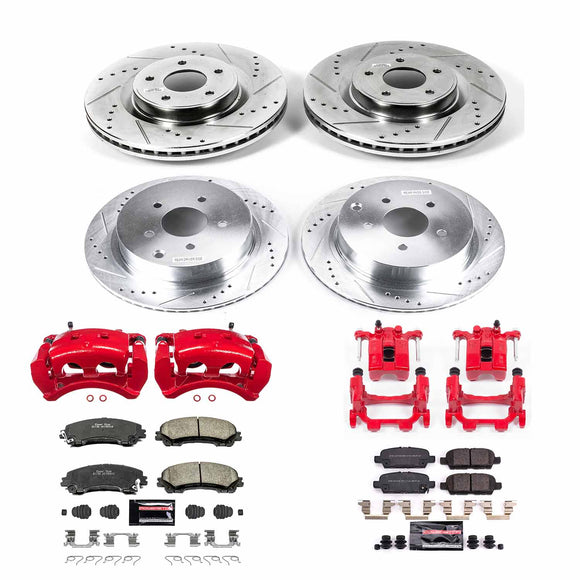 PowerStop Z23 Daily Driver Carbon-Fiber Ceramic Pads Drilled & Slotted Rotor & C