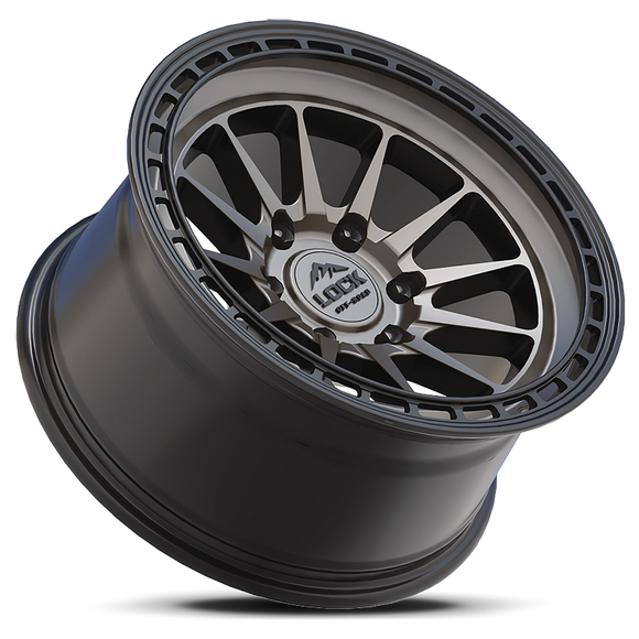 17x9 Lock Off-Road Baja Matte Gray Matte Black 6x139.7 ET-12 Wheel Rim