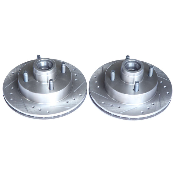 PowerStop Evolution Drilled And Slotted Rotors Pair Front For Ford Mustang II