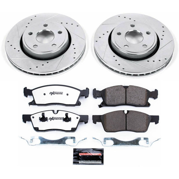 PowerStop Z36 Carbon-Fiber Ceramic Brake Pad with Drilled and Slotted Rotor Kit