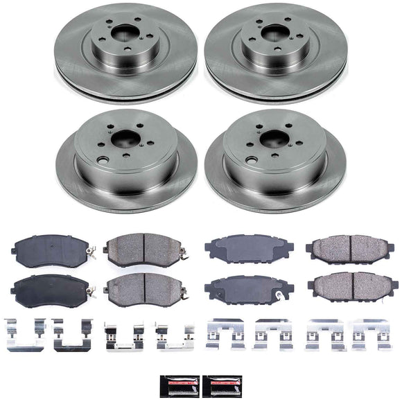 PowerStop OE Stock Replacement Low-Dust Ceramic Brake Pad and Rotor Kit