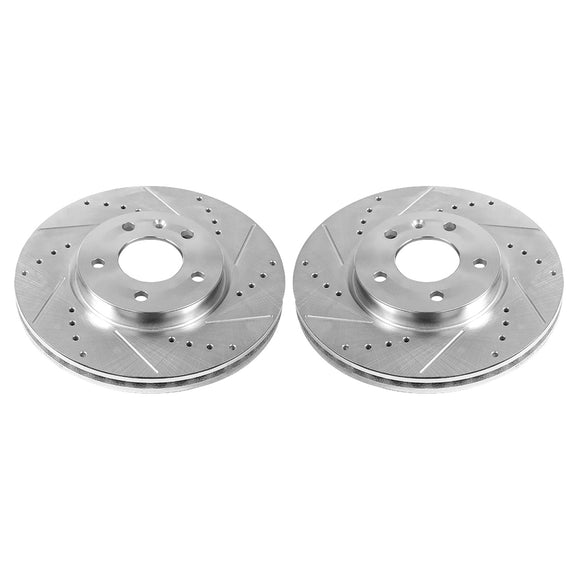 PowerStop Evolution Drilled Slotted Rotors Pair Front For Chevrolet Volt