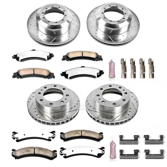PowerStop Z36 Carbon-Fiber Ceramic Brake Pad with Drilled and Slotted Rotor Kit