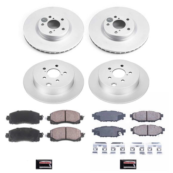 PowerStop Genuine Geomet Coated Rotor and Low-Dust Ceramic Brake Pad Kit