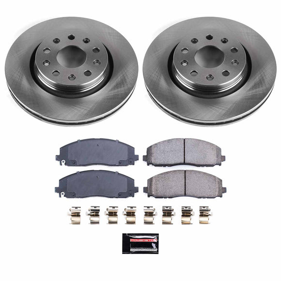 PowerStop OE Stock Replacement Low-Dust Ceramic Brake Pad and Rotor Kit