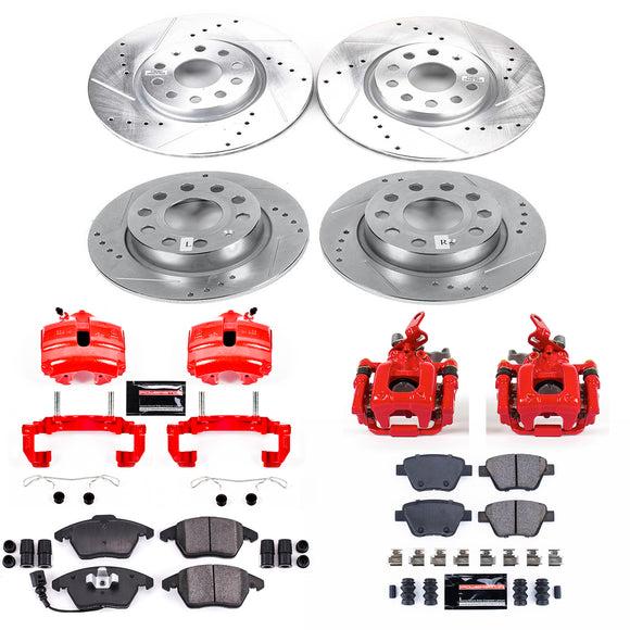 PowerStop Z23 Daily Driver Carbon-Fiber Ceramic Pads Drilled & Slotted Rotor & C