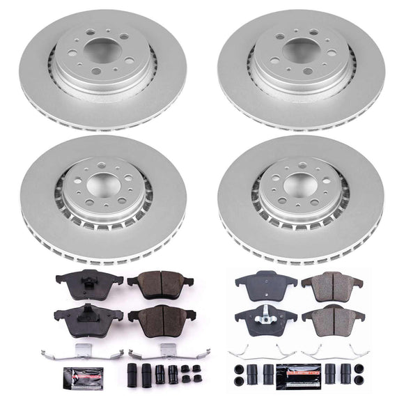 PowerStop Genuine Geomet Coated Rotor and Carbon-Fiber Ceramic Brake Pad Kit