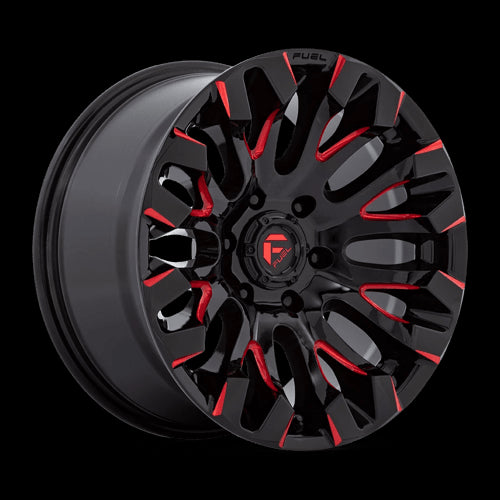 18X9 Fuel 1PC D829 Quake Gloss Black Milled Red Tint 6X135 ET1 Wheel Rim - 0