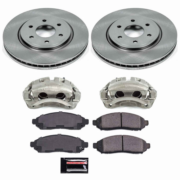 PowerStop OE Stock Replacement Low-Dust Ceramic Brake Pad, Rotor and Caliper Kit