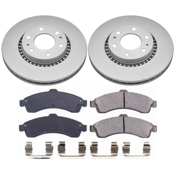 PowerStop Genuine Geomet Coated Rotor and Low-Dust Ceramic Brake Pad Kit