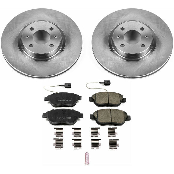 PowerStop OE Stock Replacement Low-Dust Ceramic Brake Pad and Rotor Kit