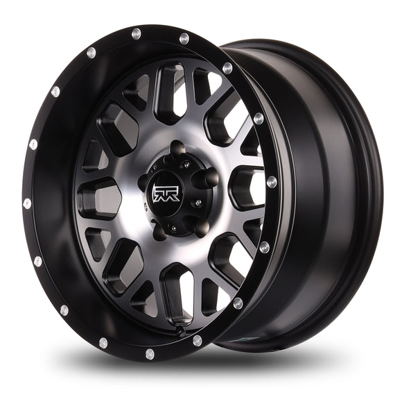 17x9 Mudder Trucker MT859 Mutiny Black Machined 5x127 5x5 ET-12 Wheel Rim