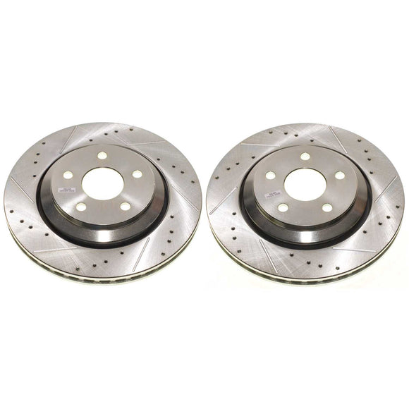 PowerStop Evolution Drilled Slotted Rotors Pair Rear For Dodge Durango