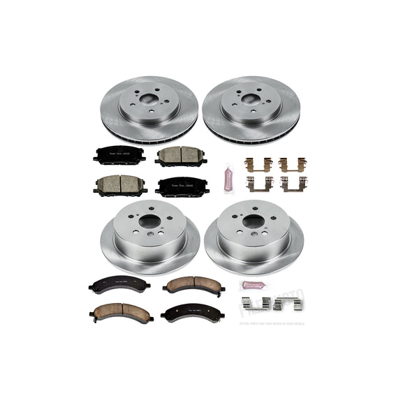 PowerStop OE Stock Replacement Low-Dust Ceramic Brake Pad and Rotor Kit