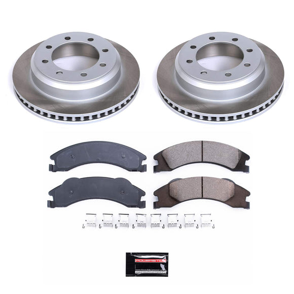PowerStop Semi-Coated Rotor and Low-Dust Ceramic Brake Pad Kit