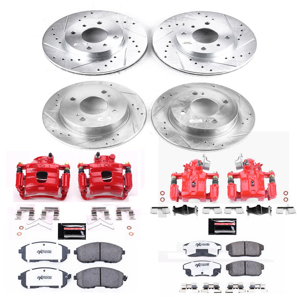 PowerStop Z26 Street Performance Ceramic Brake Pad, Drilled Slotted Rotor, and C