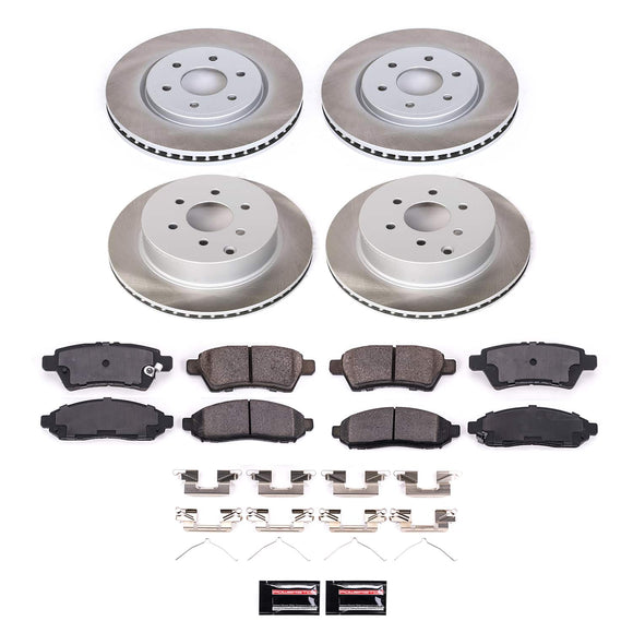 PowerStop Semi-Coated Rotor and Low-Dust Ceramic Brake Pad Kit