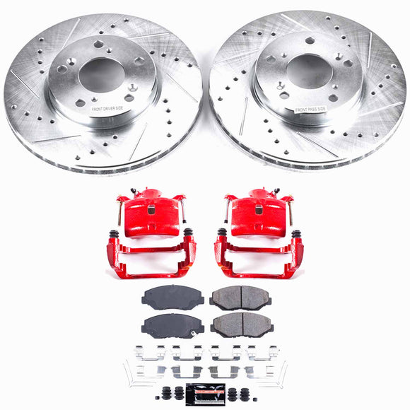 PowerStop Z23 Daily Driver Carbon-Fiber Ceramic Pads Drilled & Slotted Rotor & C