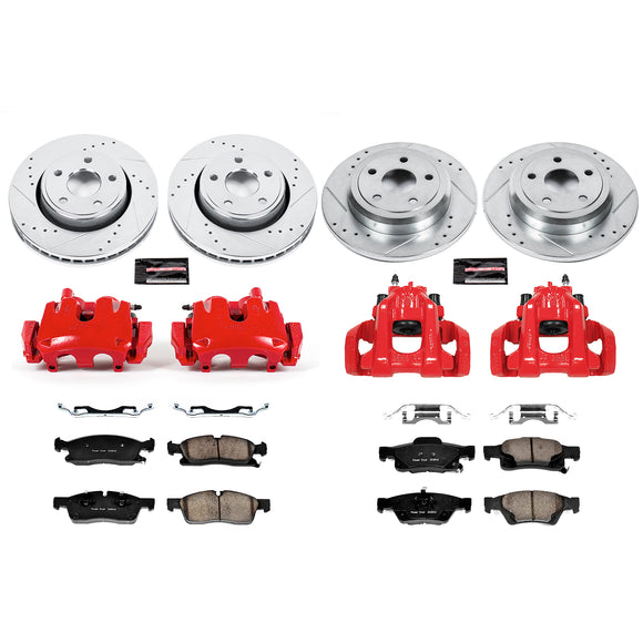 PowerStop Z23 Daily Driver Carbon-Fiber Ceramic Pads Drilled & Slotted Rotor & C