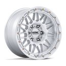 18x9 KMC KM555 Attack Gloss Silver Machined Face 6x135 ET0 CB87.1 Wheel