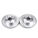 PowerStop Evolution Drilled Slotted Rotors Pair Front For Ford Explorer