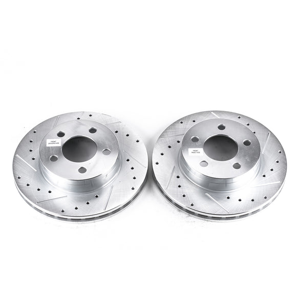 PowerStop Evolution Drilled Slotted Rotors Pair Front For Ford Explorer