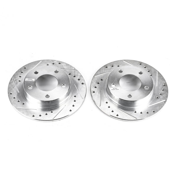 PowerStop Evolution Drilled Slotted Rotors Pair Rear For Ford Probe