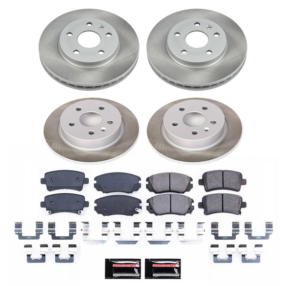 PowerStop Semi-Coated Rotor and Low-Dust Ceramic Brake Pad Kit