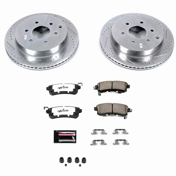 PowerStop Z36 Carbon-Fiber Ceramic Brake Pad with Drilled and Slotted Rotor Kit