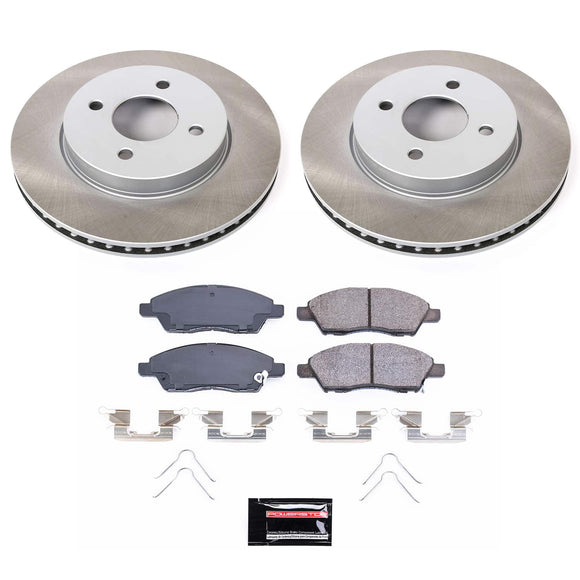 PowerStop Semi-Coated Rotor and Low-Dust Ceramic Brake Pad Kit