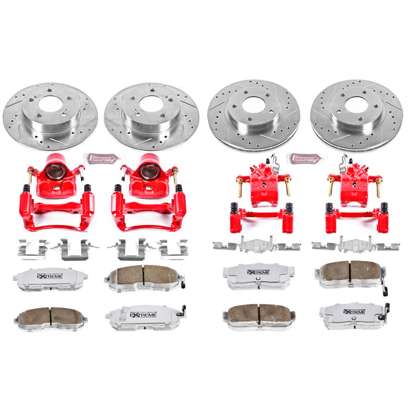 PowerStop Z26 Street Performance Ceramic Brake Pad, Drilled Slotted Rotor, and C