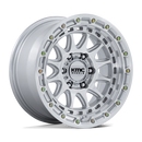 17x8.5 KMC KM556 Crux Gloss Silver With Machined Face 6x114.3 ET25 CB66.06 Wheel