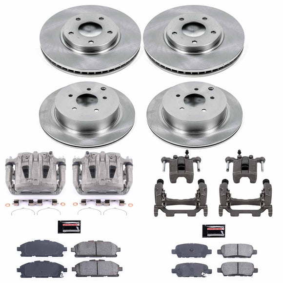 PowerStop OE Stock Replacement Low-Dust Ceramic Brake Pad, Rotor and Caliper Kit