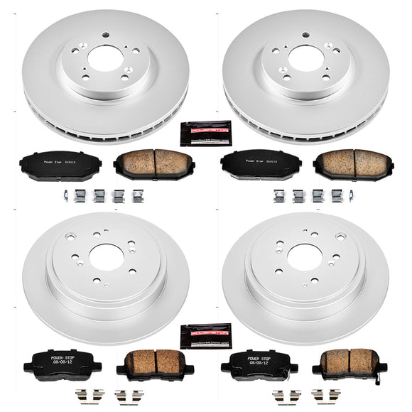 PowerStop Genuine Geomet Coated Rotor and Low-Dust Ceramic Brake Pad Kit