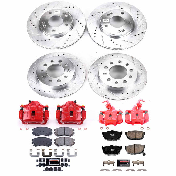 PowerStop Z23 Daily Driver Carbon-Fiber Ceramic Pads Drilled & Slotted Rotor & C