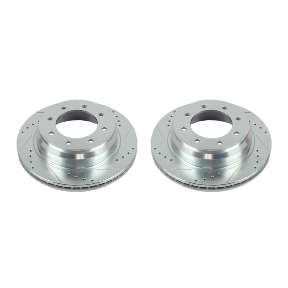 PowerStop Evolution Drilled Slotted Rotors Pair Rear For Nissan NV1500