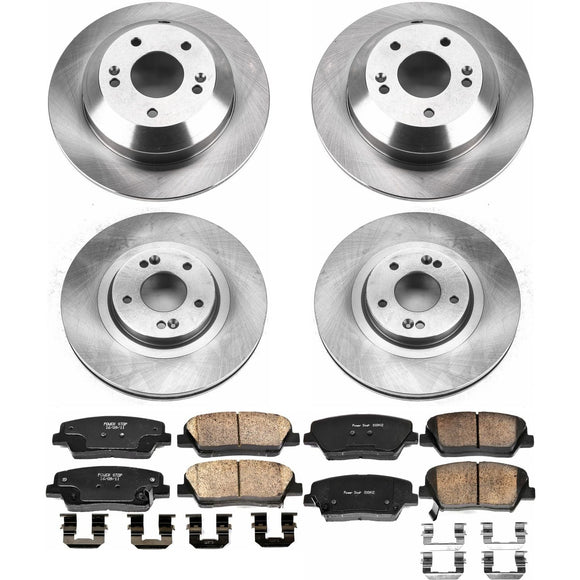 PowerStop OE Stock Replacement Low-Dust Ceramic Brake Pad and Rotor Kit