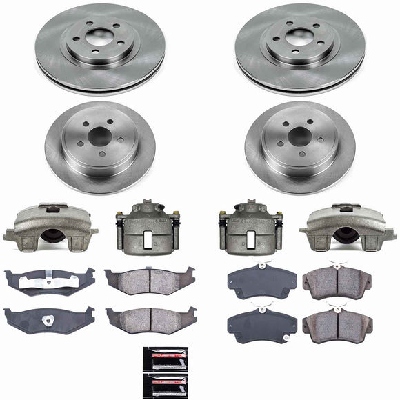 PowerStop OE Stock Replacement Low-Dust Ceramic Brake Pad, Rotor and Caliper Kit