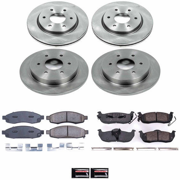 PowerStop OE Stock Replacement Low-Dust Ceramic Brake Pad and Rotor Kit